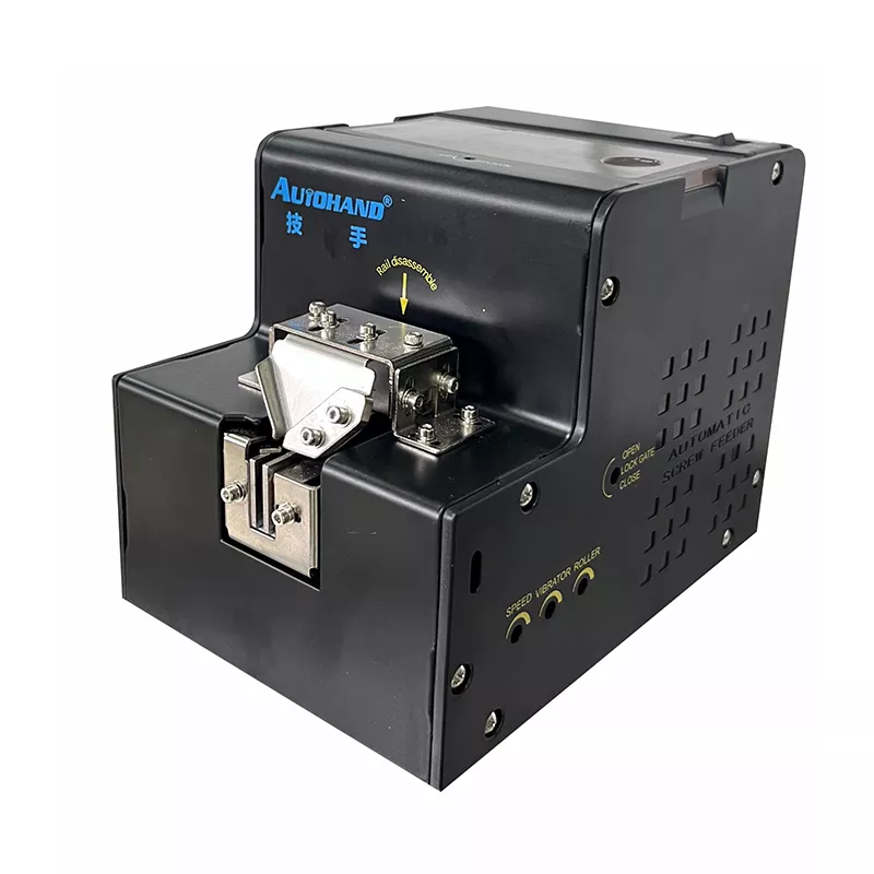 Hand operated sliding rail screw feeder